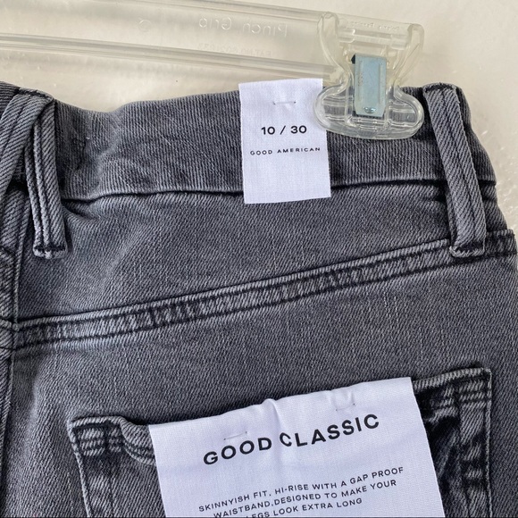 Good American Good Classic Raw Hem Jeans Gray 10/30 NWT - Picture 12 of 13